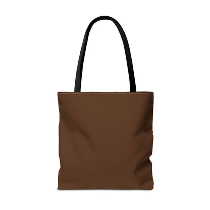 Brown Patch Tote Bag with Smiley Emblem