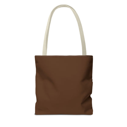 Brown Patch Tote Bag with Smiley Emblem