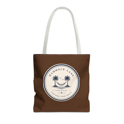 Brown Patch Tote Bag with Smiley Emblem