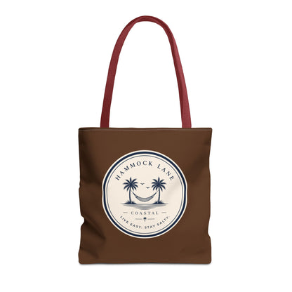Brown Patch Tote Bag with Smiley Emblem