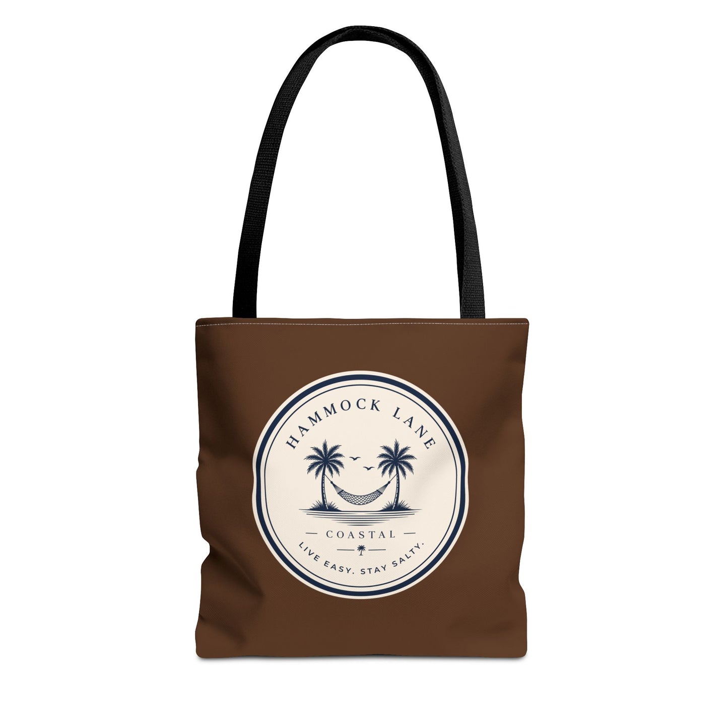 Brown Patch Tote Bag with Smiley Emblem
