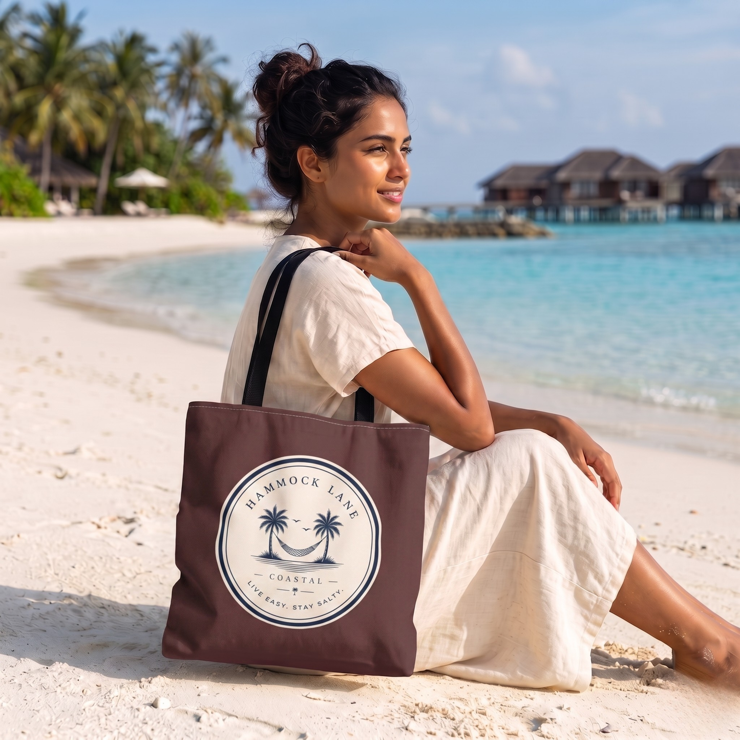 Palm Patch Brown Tote