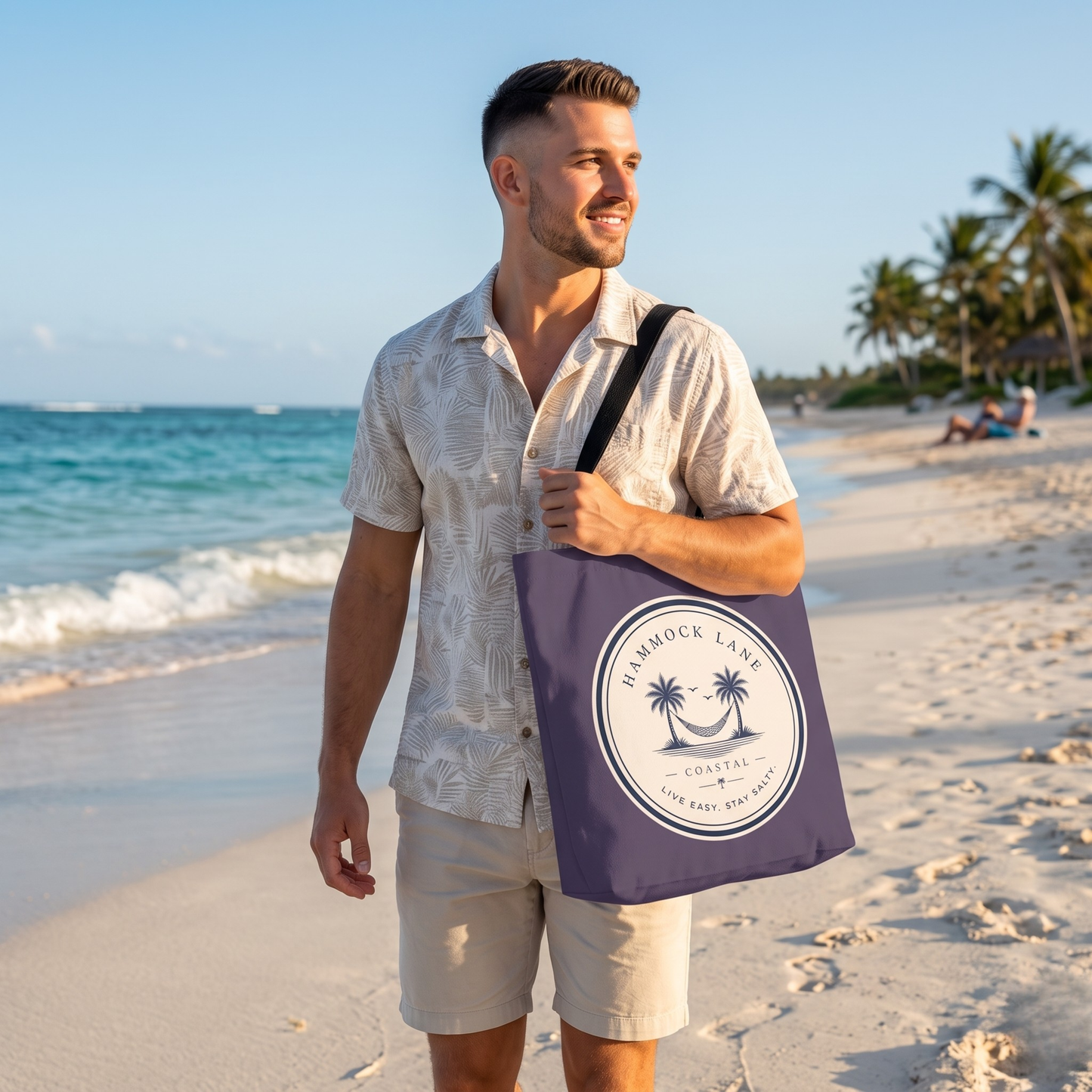 Purple Palm Smile Tote