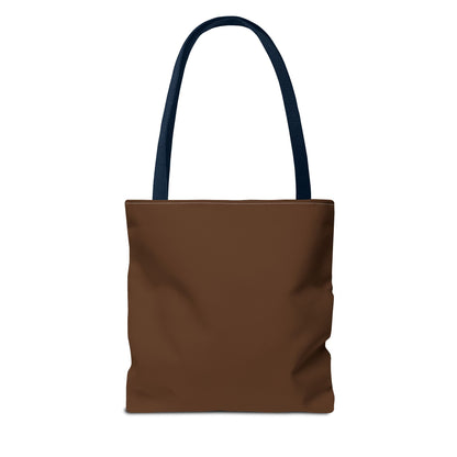 Brown Patch Tote Bag with Smiley Emblem