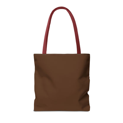 Brown Patch Tote Bag with Smiley Emblem